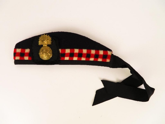 WWI Royal Scots Fusiliers Glengarry dark blue crown and body with lower red, white and black