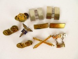 Lot of (10) WWII Pins & Collar insignia.