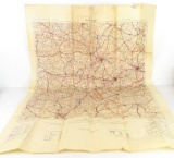 Original WWII Military Germany Leipzig-Plzen 1944 Map approx 34