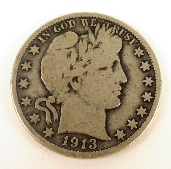 1913 D Barber Half Dollar.