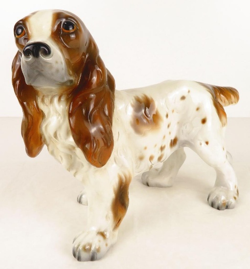 Vintage Porcelain Dog Figurine Made in Italy approx 10".