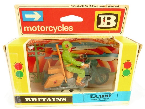 1974 Britain Motorcycles #9682 U.S. Army Dispatch Rider in original box.