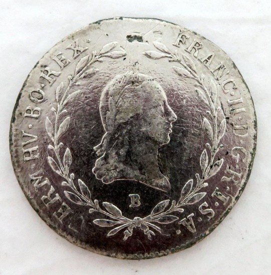 1792-B Austria 20 Kreuzer Franz II Silver.