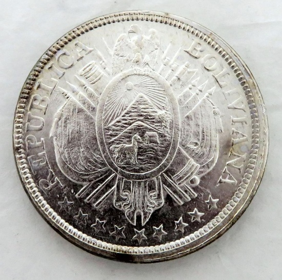 1900 Bolivia 50 Centavos Silver.