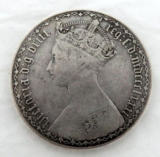 1881 Great Britain Florin Victoria Silver.