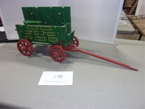 TOY CUSTOM MADE WOOD SHUCKING WAGON WITH SCOOPBOARD