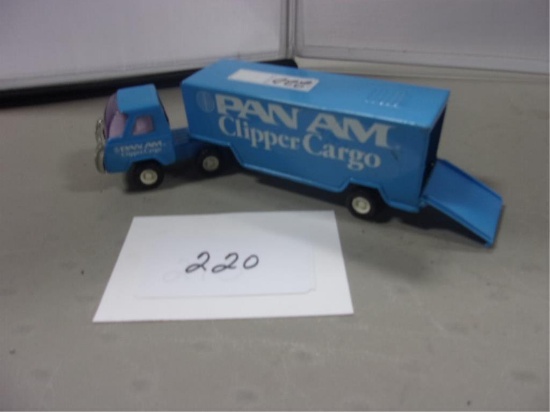 TOY BUDDY L PAN AM CLIPPER CARGO SEMI AND TRAILER