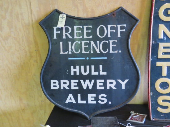 Hull Brewery Ales Painted Tin Sign