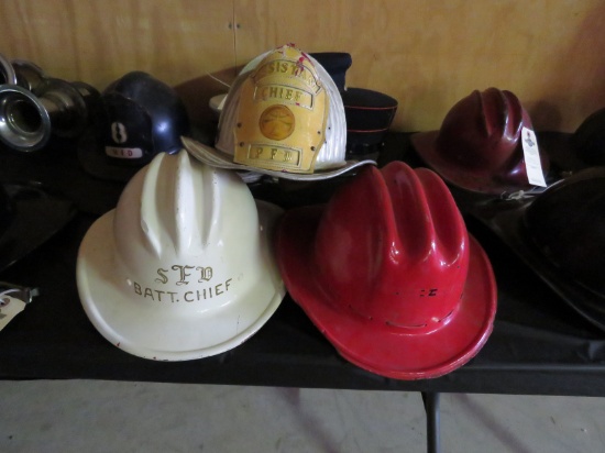 2 Vintage Fire Chief Helmets
