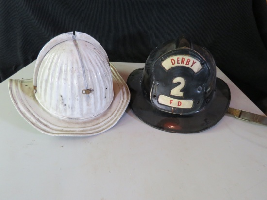 2 Vintage Fire Chief Helmets