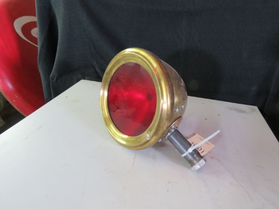 Vintage Brass light with red lens