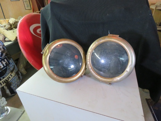Pair of Used Brass Headlights