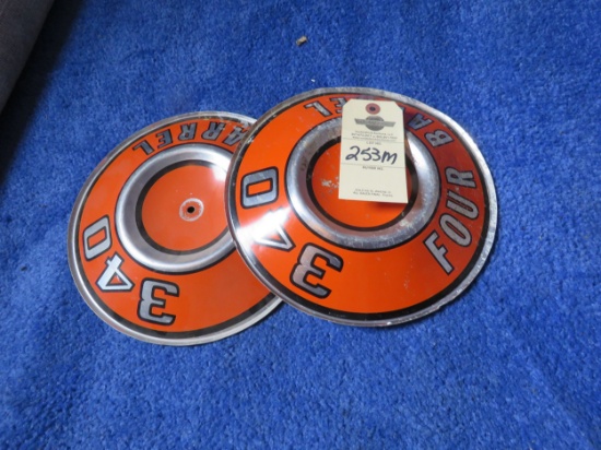 2 MOPAR 340 4bbl Air Cleaner Emblems