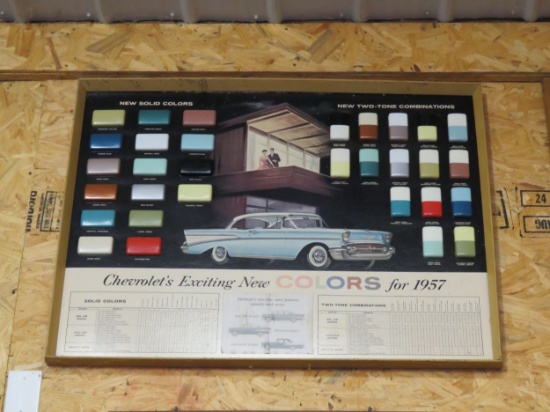 1957 Chervrolet Paint colors Framed Display