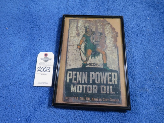 Framed Flattened Nourse Penn Power Oil Can - Nourse Oil Company- KC