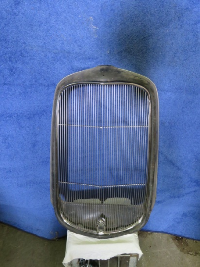 NOS 1932 Ford Grill Shell with Aftermarket Center Grill