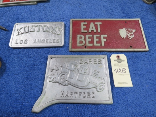Vintage Vehicle Club Plates- Pot Metal