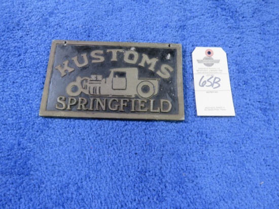 Kustoms Vintage Vehicle Club Plate from Springfield, MO- Pot Metal