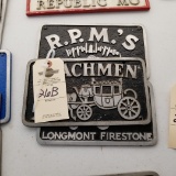 Vintage Vehicle Club Plates-Pot Metal of Drifters, RPM's, Coachman