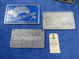 Vintage Pot Metal Vehicle Club Plates Strollers, Stockers, Nostalgics