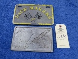 Pace Makers 500 and Hi Winders KCTA Vintage Vehicle Club Plates- Pot Metal