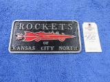 Rockets from KC North Vintage vehicle Clulb Plate- Pot Metal