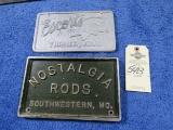 Vintage Vehicle Club Plates- Pot Metal