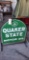 Quaker State Double sided painted tin display