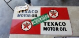 Double sided painted tin Texaco Sign