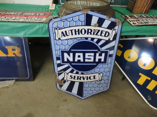 Nash Authorized Service DS Porcelain Sign