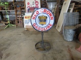 Red Crown DS Porcelain Sign on Stand