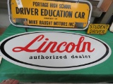 Lincoln Service painted Tin Sign