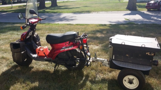 2001 Yamaha CW50 Zuma with trailer