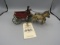 Vintage Cast Iron Horse Drawn Sand & Gravel Wagon with Driver and Horses