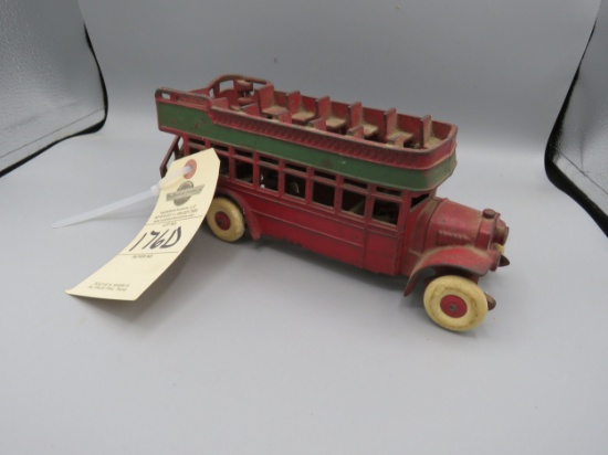 Arcade Double Decker Bus Cast Iron Approx. 10 inches