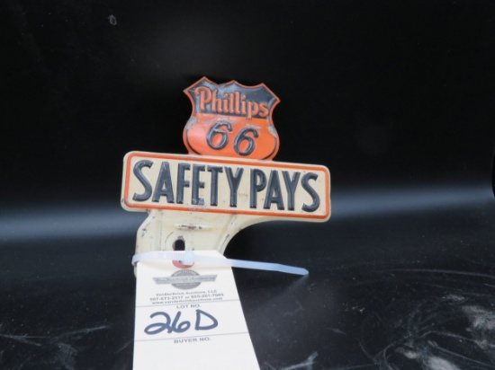 Vintage Phillips 66 License Plate Topper