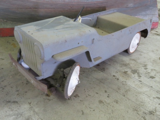 Vintage Garton Military Willys Jeep Pedal Car for restore