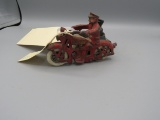 Marx Tip Over Motorcycle @1930's Approx. 8 inches Pressed Tin Friction Toy