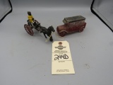 Avon Decanter and Vintage Horse drawn Toy