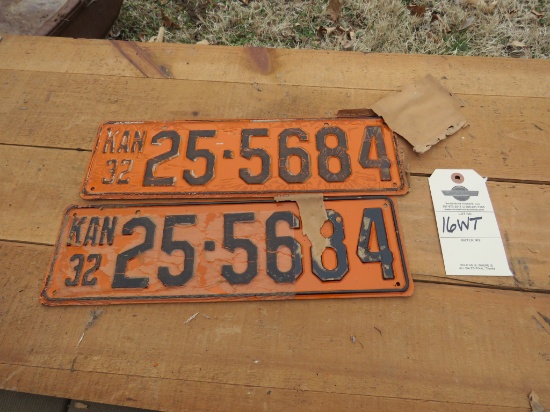 Pair of 1932 Kansas License Plates