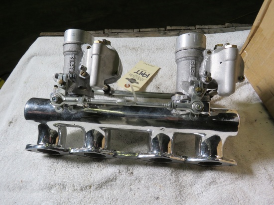 Polished Aluminum Manifold with Dual Riley Carbs