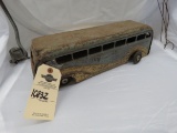 Vintage Pressed Tin Bus Toy