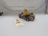 Vintage Pressed Tin Marx Pressed Tin Motorcycle with Sidecar Toy