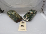 2 1949/50 Marx Dick Tracy Squad Cars Pressed Tin