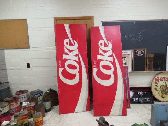 2 Large Fiberglass Coca Cola Signs