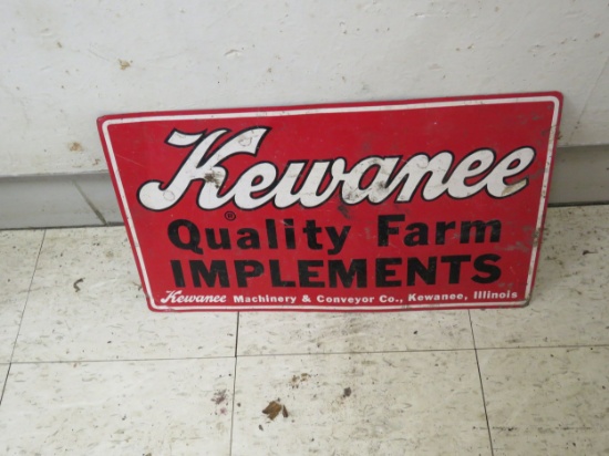 Kewanee Single Sided Pressed Tin Sign 12x21 inches
