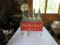 Rare Glass Mobil Oil Bottles in Rack with MobilOil Advertising