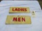 Men & Women Painted Tin Restroom Signs