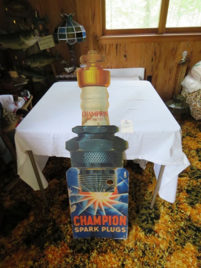 Vintage Champion Spark Plugs Cardboard Advertising Point of Sale Display