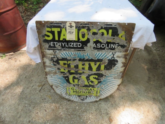 Ethyl Gas DS Porcelain Sign 26x30 inches